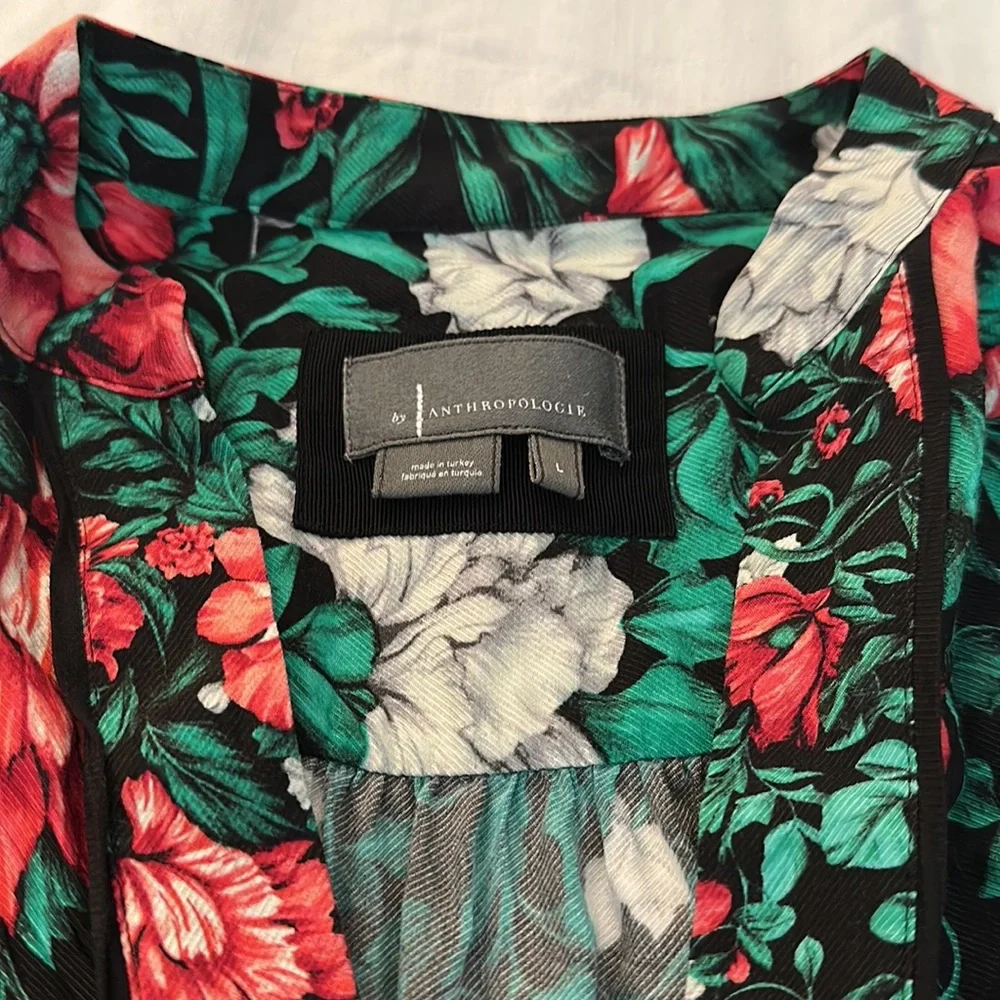 Tropical full length green and pink floral dress - Picture 3 of 5